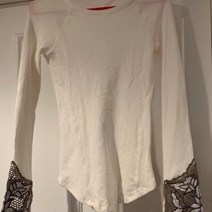 Free people waffle long sleeve with sleeve detail